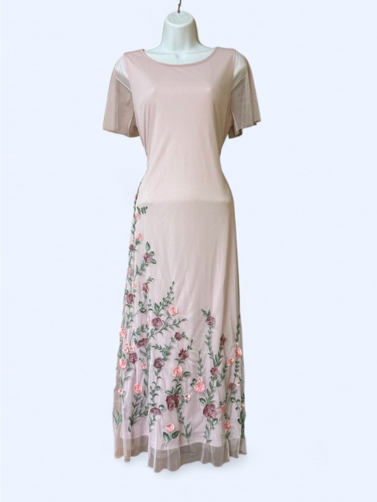 Coldwater Creek Dresses & Skirts - Coldwater Creek Blush Pink Maxi Dress with Floral Embroidery Size M Cottagecore